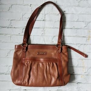 LLOMPART FROM MEXICO TAN BROWN LEATHER TOTE BAG